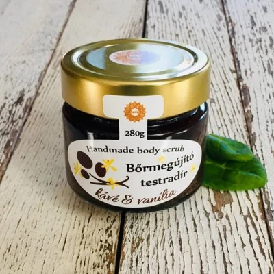 Napvirág Bőrradír Kávés, vanília illattal, parajdi sóval, szőlőmag-, mandula- és olíva olajjal 280g 